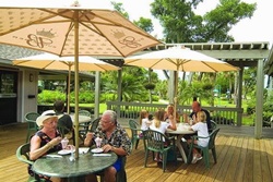 Pet friendly restaurant in Sanibel, Florida: Blue Giraffe Island Dining